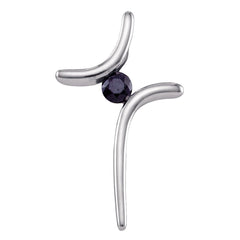 Sterling Silver Modern Cross Pendant with Black Solitaire Stone
