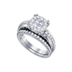 14kt white gold womens princess round diamond soleil bridal wedding engagement ring band set 1.00 cttw67272