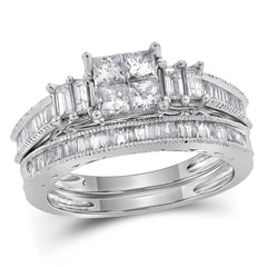 14kt white gold womens princess diamond bridal wedding engagement ring band set 1.00 cttw81164