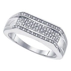 sterling silver mens round diamond flat band ring 1/6 cttw83928