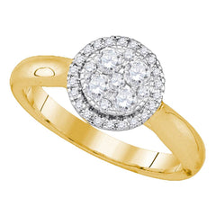 14kt yellow gold womens round diamond circle frame cluster ring 1/2 cttw86753