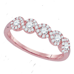 14kt rose gold womens round diamond band ring 1/2 cttw92686