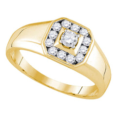 14kt yellow gold mens round diamond cluster ring 1/2 cttw92723