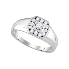 14kt white gold mens round diamond cluster ring 1/2 cttw92860