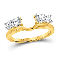 14kt yellow gold womens round diamond solitaire enhancer wedding band 3/4 cttw98109