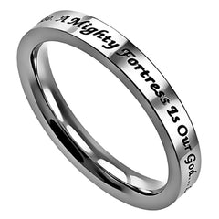 A Mighty Fortress Is Our God Ring Stainless Steel Band Ring Hymn Inspired