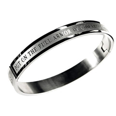 ARMOR OF GOD Bangle Bracelet, Christian Bible Verse, Stainless Steel