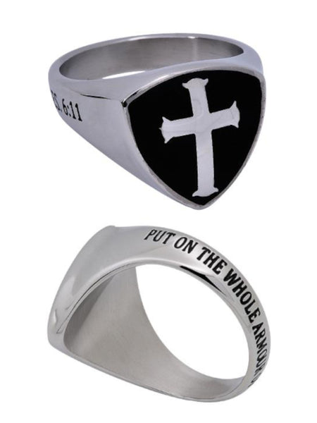 Armor of God Signet Shield Ring
