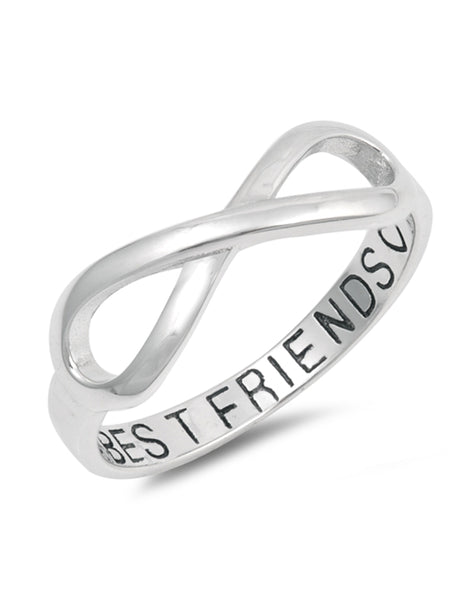 BEST FRIENDS Forever Ring, 925 Sterling Silver with Gift Box