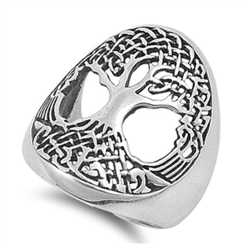 Sterling Silver Tree of Life Ring Big