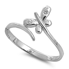 Charming Butterfly Ring W/ CZ Stone, Sterling Silver, Christian Inspired Jewelry