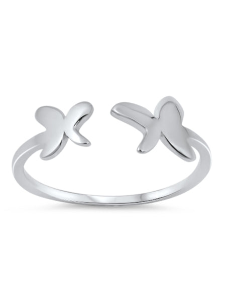 Open End Butterfly Ring, 925 Sterling Silver, Christian Inspired Jewelry