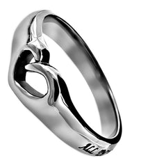 Philippians 4:13 Heart Cut Out Ring, Christ My Strength Bible Verse, Stainless Steel