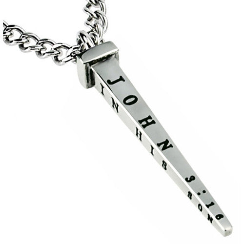 Men's Cross Necklace Nails John 3 16