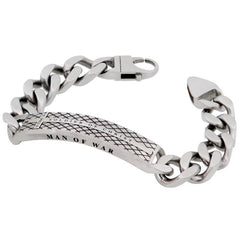 SOLDIER OF CHRIST Bible Verse Bracelet Cross, Stainless Steel Thick Curb Chain
