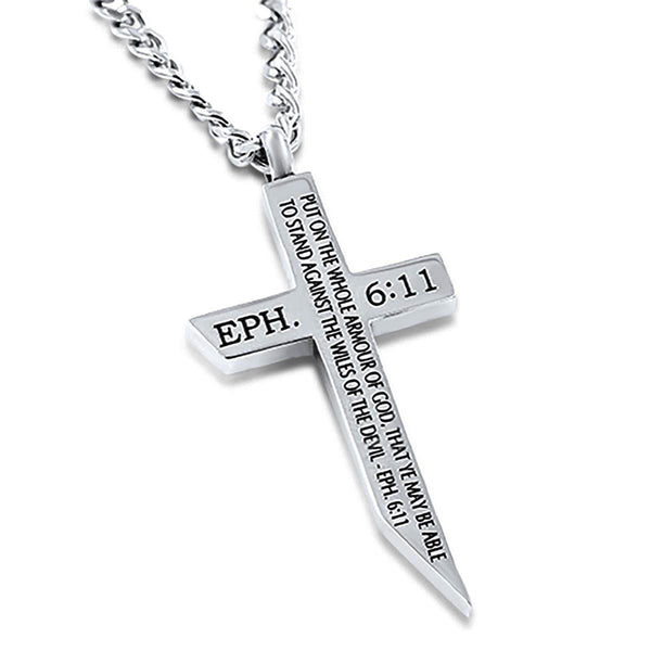 Cross Sword Necklace Armor of God Ephesians 6:11