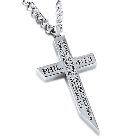 Cross Sword Necklace Philippians 4:13