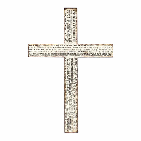 Cross Wall Decoration for God's Name Wood