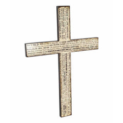 Wooden Cross with God's Names and Bible Verse Art - Small