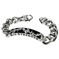 Crown of Thorns Bracelet, PHILIPPIANS 4:13, Stainless Steel Curb Chain