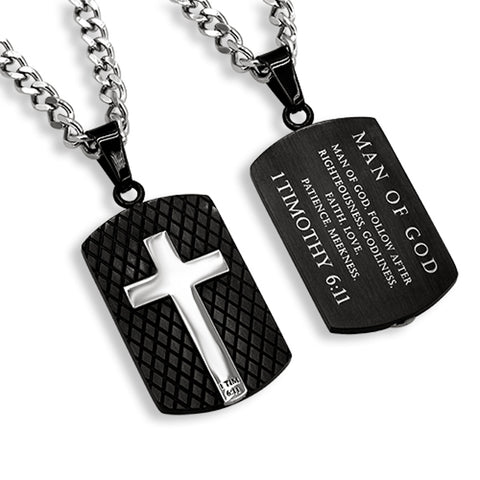 Diamond Back Shield Cross Black MAN OF GOD