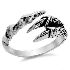 Eagle Claw And Bones Open End Ring, Isaiah 40:31 Bible Jewelry