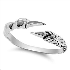 Eagle Claw Ring, Open End Bible Verse Jewelry, Sterling Silver