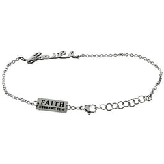 FAITH Bracelet, Hebrews 11:6 Bible Verse, Adjustable 7" to 8" Steel Chain