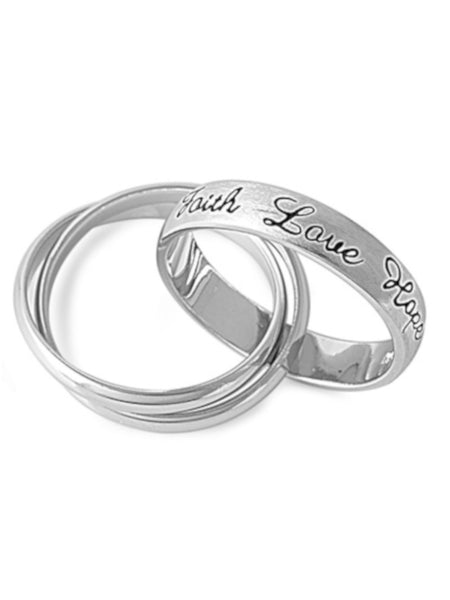 Faith Hope Love Ring 925 Silver