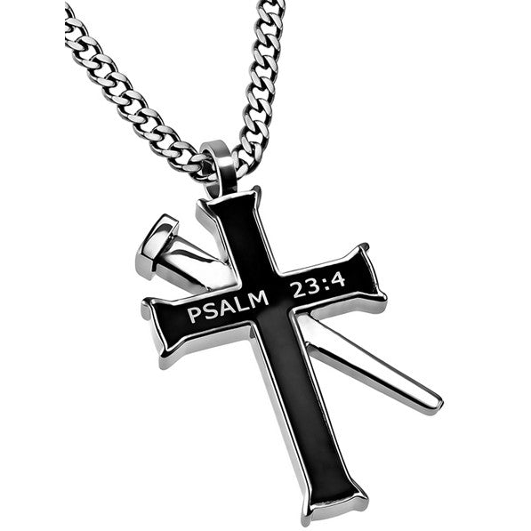 Cross and Nail Necklace Psalm 23:4