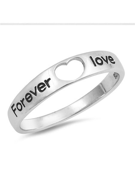 Forever Love Heart Ring Sterling Silver
