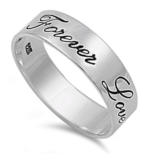 Forever Love Ring, Sterling Silver Band with Handwriting Engraving