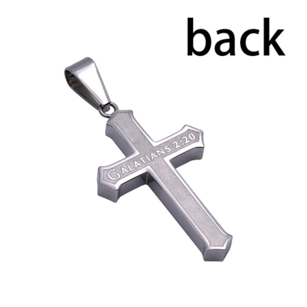 CRUCIFIED Stainless Steel Cross Necklace with Satin Finish