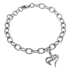 GIRL OF GOD Heart Bracelet, Bible Verse, Adjustable 7" to 8" Steel Chain