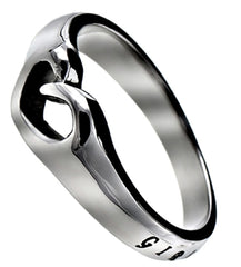 Proverbs 31 Heart Cut Out Ring, Girl Of God Bible Verse, Stainless Steel