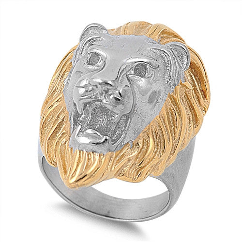 PalmBeach Men's Yellow Gold-plated Sterling Silver Genuine Diamond Accent  Lion's Head Ring Sizes 8-16 Size 8|Amazon.com