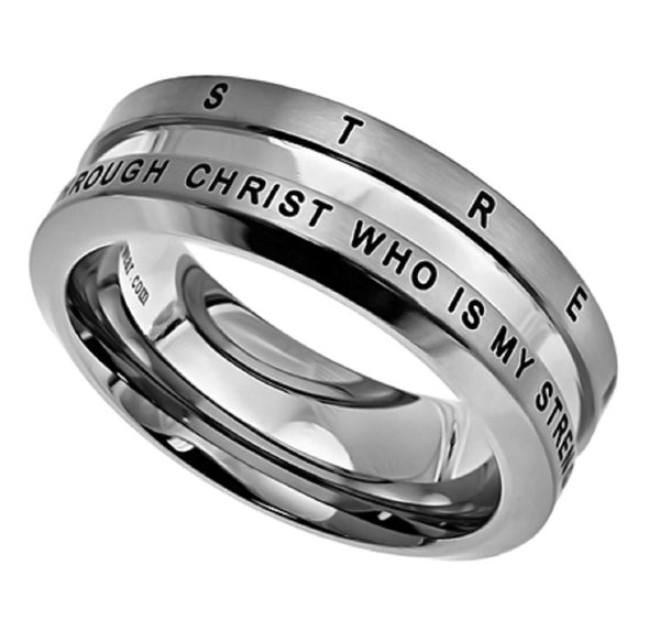 His Strength  Philippians Ring