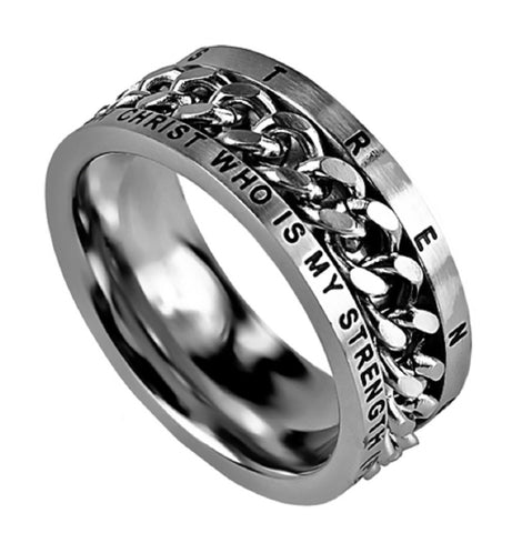 His Strength Philippians Ring