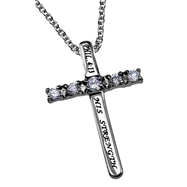 HIS STRENGTH Cross Necklace