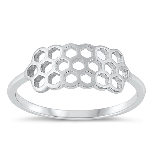      Honeycomb Ring Sterling Silver 925 Nature
