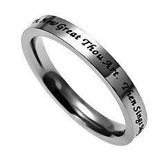 How Great Thou Art Ring Stainless Steel Band Ring Hymn Inspired