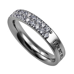 I Am My Beloved's and He Is Mine Promise Ring, Stainless Steel with CZ Stones