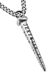 Men's Nail Cross Necklace Jeremiah 29:11 I KNOW, Stainless Steel Curb Chain