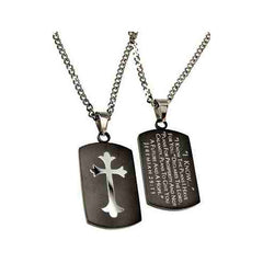 I Know Necklace Black Shield Cross, Jeremiah 29 Christian Qualities, Stainless Steel Curb Chain