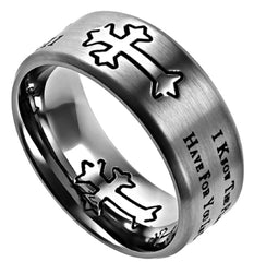 I Know Ring Stainless Steel, Jeremiah 29:11, Christian Bible Verse