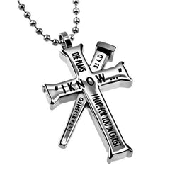 JEREMIAH 29:11 Cross and Nail Necklace with Bible Verse, Stainless Steel