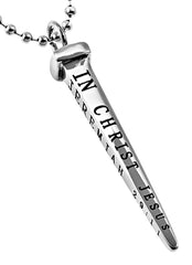 Men's Nail Cross Necklace Jeremiah 29:11 I KNOW, Stainless Steel Ball Chain