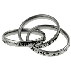 Triple Band Ring JEREMIAH 29:11 Promise Stainless Steel Jewelry