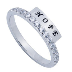 Eternity Ring HOPE, Jeremiah 29:11 Bible Verse, Stainless Steel with CZ Stones