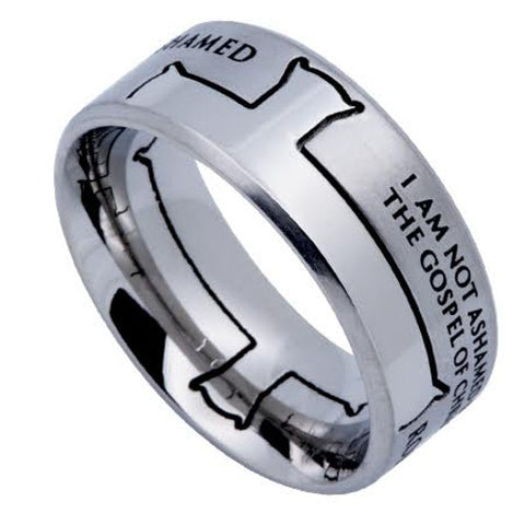 Jesus Christ Steel Cross Ring